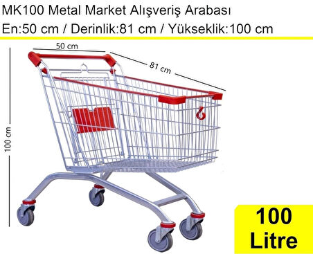 MK100 Metal Market Alışveriş Arabası 100 Litre