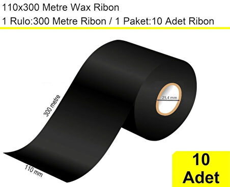 110x300 Metre Wax Ribon 10 Adet