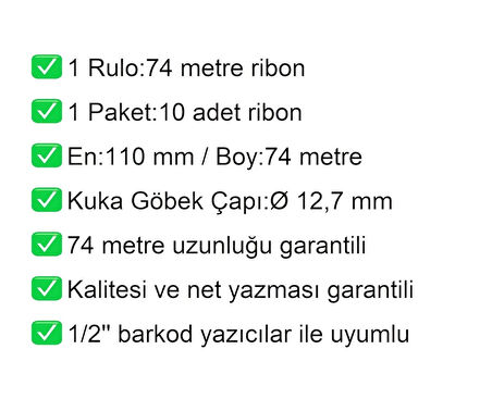 110x74 Metre Wax Ribon 10 Adet