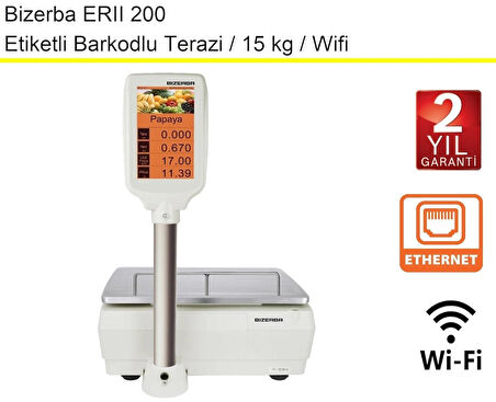Bizerba ERII 200 Etiketli Barkodlu Terazi 15 KG Wifi