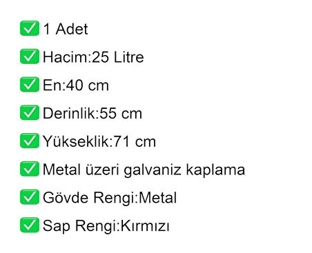 MK25 Metal Çocuk Market Alışveriş Arabası 25 Litre