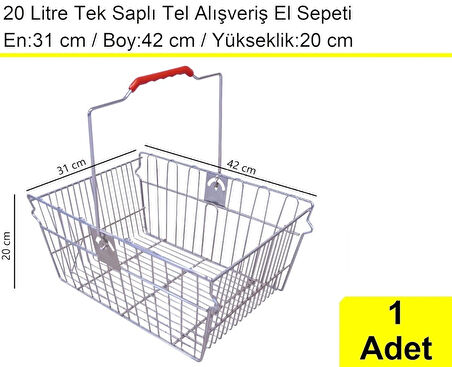 Tel Market Alışveriş El Sepeti 20 Litre 1 Adet
