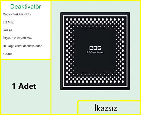 Kağıt Etiket Öldürücü Deaktivatör RF Radyo Frekans İkazsız