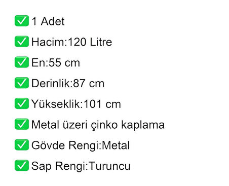 MA120 Metal Market Alışveriş Arabası 120 Litre