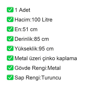 MA100 Metal Market Alışveriş Arabası 100 Litre