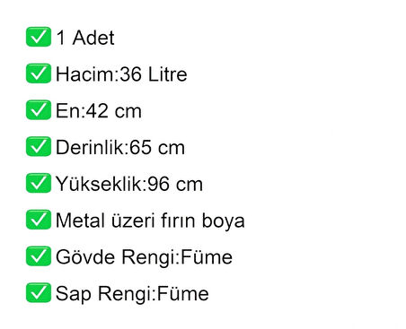 MA36 Şarküteri ve Kuruyemiş Metal Market Arabası 36 Litre Füme