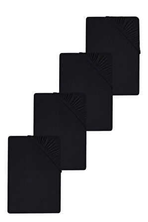 4 Adet Düz Pamuklu Tek Kişilik 80 x 200 x 30 cm Lastikli Penye Çarşaf