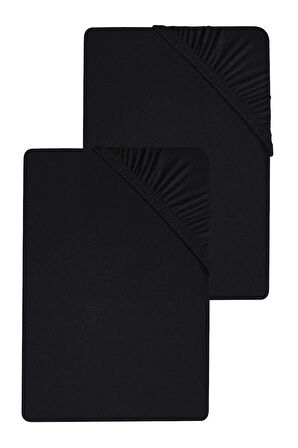 2 Adet Düz Pamuklu Tek Kişilik 80 x 200 x 30 cm Lastikli Penye Çarşaf