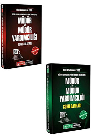 2025 Pegem Akademi EKYS Milli Eğitim Bakanlığı Müdür ve Müdür Yardımcılığı Konu Analtım ve Soru Bankası Seti (2 Kitap)