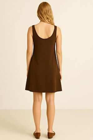 A Kesim Pamuklu Kalın Askılı Atlet Elbise