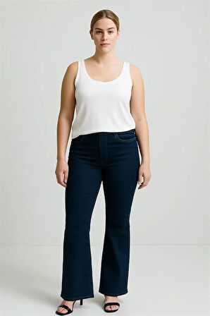 A Kesim Büyük Beden Pamuklu Kalın Askılı Atlet Tişört