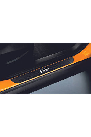 SKODA OCTAVİA A8 2019 VE ÜZERİ MODELLER OLD KARBON KAPI EŞİĞİ 4 PARÇA KROM YAZILI
