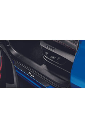 VOLKSWAGEN  POLO 2009-2017 MODELLER OLD KARBON KAPI EŞİĞİ 4 PARÇA KROM YAZILI