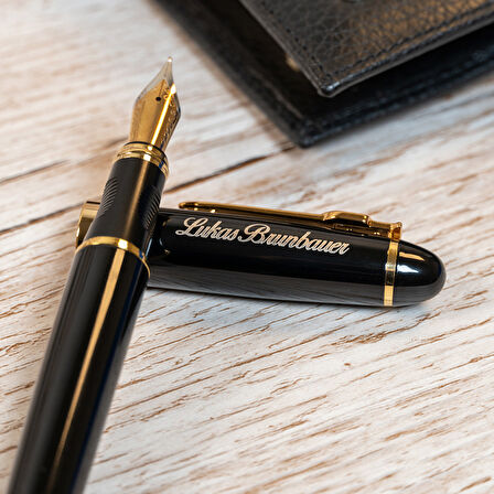 Metal Gövdeli Kişiye Özel Dolma Kalem Seti – Besleme Tasarım Kutulu