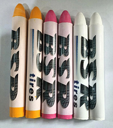 Lastik (KAUÇUK) Tebeşiri Meksika Pembe, Sarı, Beyaz Renk 6 ad