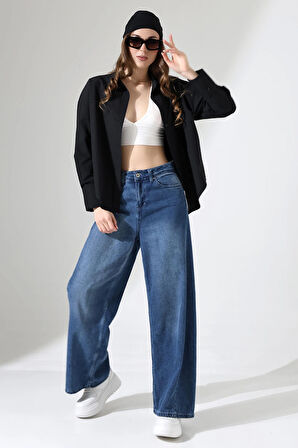 Oversize Kalıp Poplin Kumaş Basic Kadın Gömlek