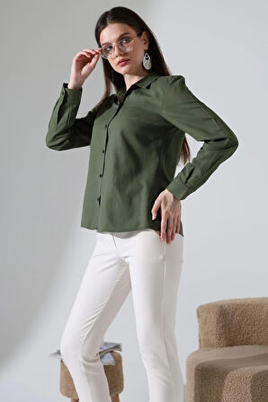 Şamre Kumaş Slim Fit Klasik Kadın Gömlek