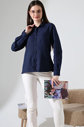 Şamre Kumaş Slim Fit Klasik Kadın Gömlek