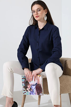 Şamre Kumaş Slim Fit Klasik Kadın Gömlek