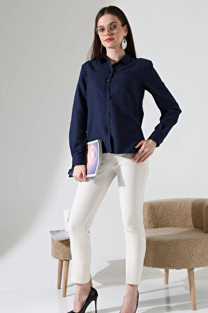 Şamre Kumaş Slim Fit Klasik Kadın Gömlek