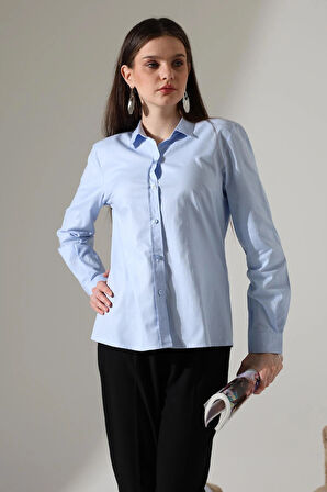 Şamre Kumaş Slim Fit Klasik Kadın Gömlek
