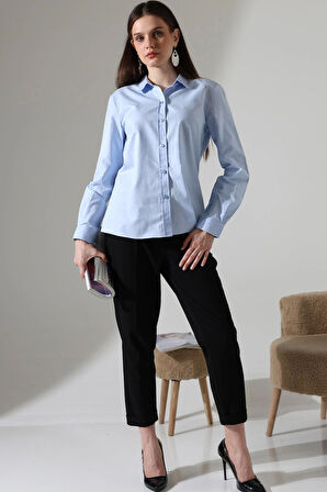 Şamre Kumaş Slim Fit Klasik Kadın Gömlek