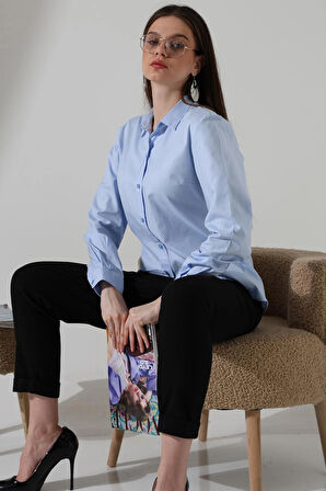 Şamre Kumaş Slim Fit Klasik Kadın Gömlek