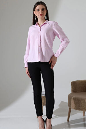 Şamre Kumaş Slim Fit Klasik Kadın Gömlek