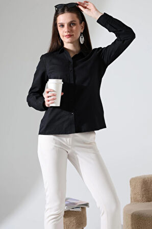 Şamre Kumaş Slim Fit Klasik Kadın Gömlek