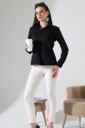 Şamre Kumaş Slim Fit Klasik Kadın Gömlek