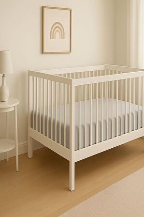 3 Adet 70 x 120 x 20 cm Anne Yanı Lastikli Penye Kumaş Bebek Çarşafı