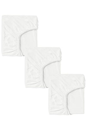 3 Adet 70 x 120 x 20 cm Anne Yanı Lastikli Penye Kumaş Bebek Çarşafı