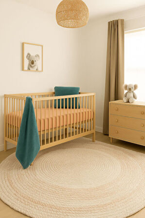 3 Adet 70 x 120 x 20 cm Anne Yanı Lastikli Penye Kumaş Bebek Çarşafı