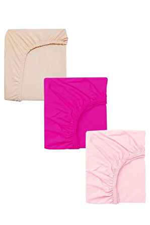 3 Adet 70 x 120 x 20 cm Anne Yanı Lastikli Penye Kumaş Bebek Çarşafı