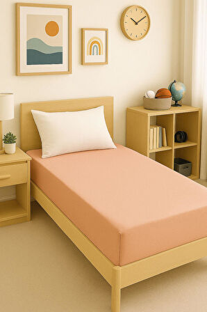 2 Adet Düz Pamuklu Tek Kişilik 120 x 200 x 30 cm Lastikli Penye Çarşaf