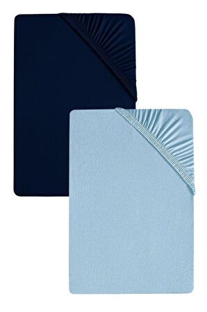 2 Adet Battal Boy Düz Pamuklu Çift Kişilik 200 x 200 cm Lastikli Penye Çarşaf