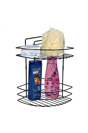 MK 2'Lİ BANYO KÖŞE  ŞAMPUANLIK SİYAH