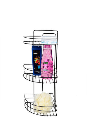 MK-ÜÇLÜ KÖŞE ŞAMPUANLIK SİYAH  53X21X29 CM