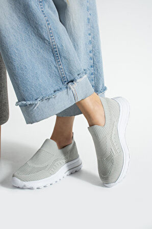 Gri Triko Günlük Kadın Sneaker