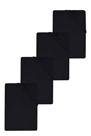 4 Adet Battal Boy Düz Pamuklu Çift Kişilik 200 x 200 cm Lastikli Penye Çarşaf