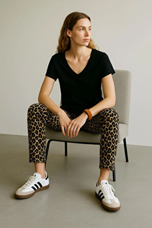 2 Adet Ön ve Arka V Yaka Basic Pamuklu Tişört