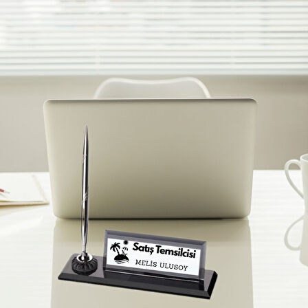 Kurumsal Firmalara Özel Logolu Masa Üstü İsimlik | Kalemli Kristal Tasarım