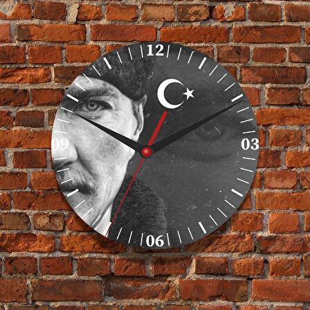 Atatürk Tasarımlı Duvar Cam Saati