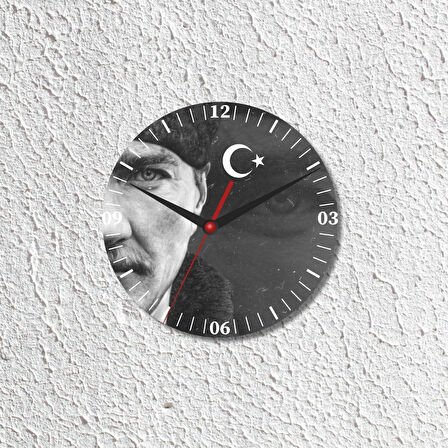 Atatürk Tasarımlı Duvar Cam Saati