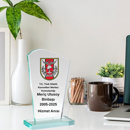 Türk Silahlı Kuvvetleri Personeline Özel Tasarımlı Kristal Plaket