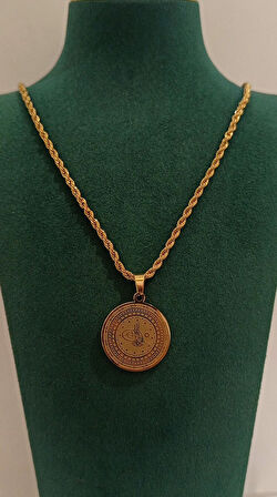 Monalisa Home Gold Renk Figürlü Altın Görünüm Kolye