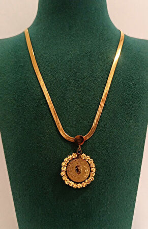 Monalisa Home Gold Renk Altın Görünüm  Figürlü  Kolye