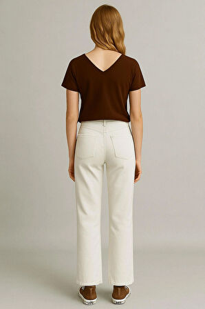 2 Adet Ön ve Arka V Yaka Basic Pamuklu Tişört