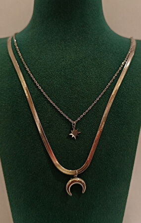 Monalisa Home Gümüş Renk Lüks Figürlü Gösterişli Kolye