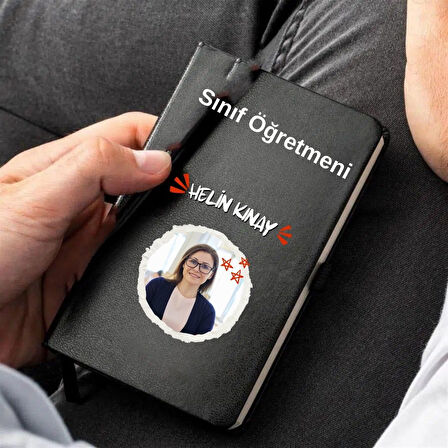 Kişiye Özel Fotoğraflı ve İsim Baskılı Deri Not Defteri – Öğretmenler Günü Hediyesi